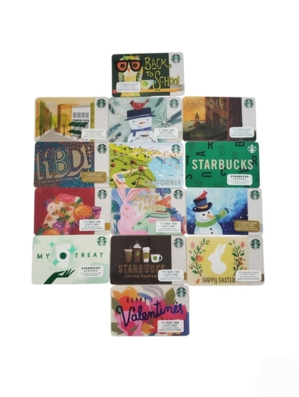 Starbucks 14 Gift Cards Collectible Empty No Monetary Value Set C